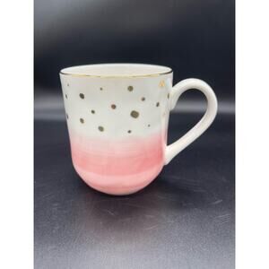 Brynn Pinky Up Ceramic Coffee Mug Pink White & Gold 14 oz